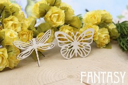 Чипборд Fantasy "Набор бабочка и стрекоза 1672" размер 4,6*3,2 см, 5*3,5 см
