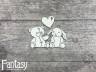 Чипборд Fantasy «Мамино счастье (Зайка и мишка с шариком 3264)» размер 6,5*7,1 см