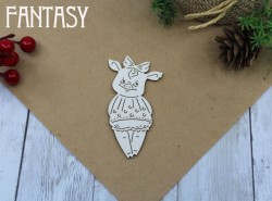 Чипборд Fantasy "Свинка с бантиком 648" размер 3.5*6 см