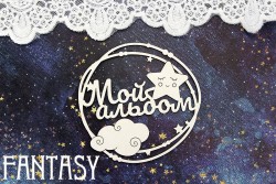 Чипборд Fantasy "Надпись Мой альбом в рамке 1412" размер 8,2*8 см