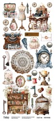 Лист для вырезания FANTASY "Винтажная рапсодия-8" размер 12*27 см, 190 гр