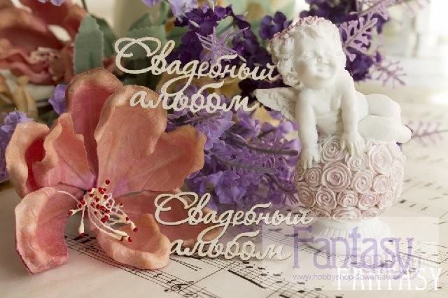 Чипборд Fantasy надпись "Свадебный альбом 046" размер 5.8*2.5 см