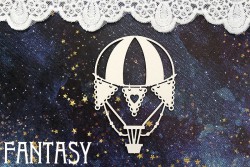 Чипборд Fantasy "Воздушный шар с флажками 1419" размер 8,4*6 см