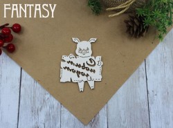 Чипборд Fantasy "Свинка С Новым Годом 659" размер 4.5*6 см