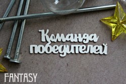 Чипборд Fantasy надпись "Команда победителей 1058" размер 7,5*2,5 см