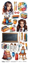 Лист для вырезания FANTASY "Школьные истории-2" размер 12*27 см, 230 гр