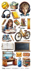 Лист для вырезания FANTASY "Школьные истории-3" размер 12*27 см, 230 гр