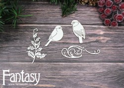 Чипборд Fantasy набор набор «Птички-невелички 2529» размеры от 1,5*2,3 до 7,1*2,5 см, в наборе 4 шт