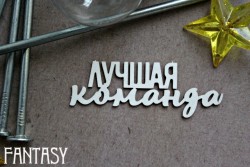 Чипборд Fantasy надпись "Лучшая команда 1074" размер 2,5*7,2 см