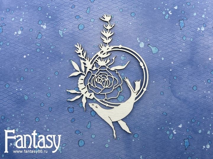 Чипборд Fantasy «Теплое море (Морская рамка с котиком) 2911» размер 6,5*10,1 см