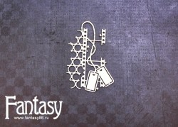 Чипборд Fantasy "Орнамент с жетонами 1173» размер 5,8*9,1 см