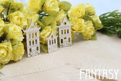 Чипборд Fantasy "Домики 3 шт 1540" размер 1,5*2,7  1,7*4,5  1,7*3,9 см