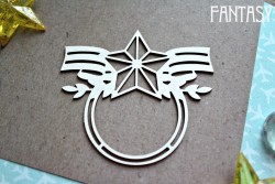 Чипборд Fantasy "Круглая рамка со звездой 1146» размер 7,3*6,5 см