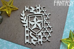 Чипборд Fantasy "Орнамент со звездой 1174» размер 7,5*5,5 см