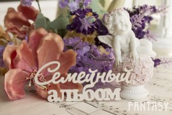 Чипборд Fantasy надпись "Семейный альбом 080" размер 8.5*3 см