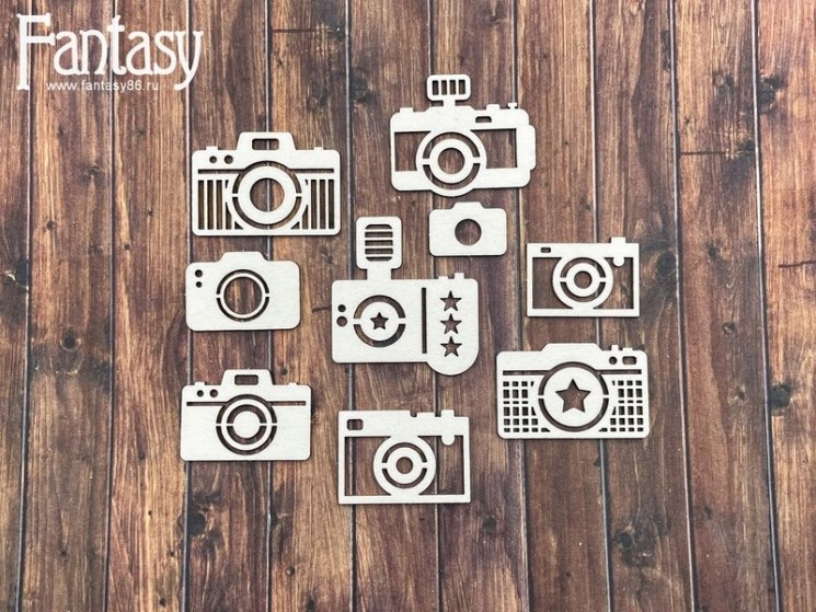Чипборд Fantasy "Набор Фотоаппаратов (мини) 2738" размер от 1,9*1,3 см до 3,6*3,9 см