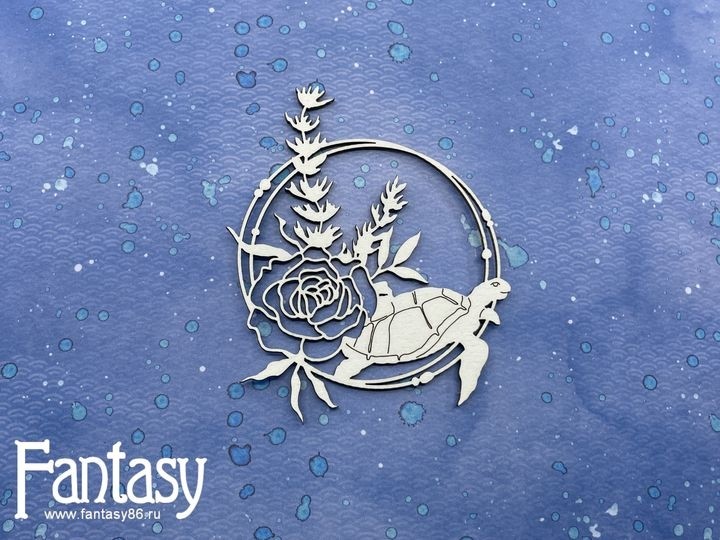 Чипборд Fantasy «Теплое море (Морская рамка с черепашкой) 2905» размер 7*8,7 см