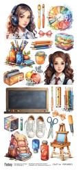 Тканевый лист для вырезания FANTASY "Школьные истории - 2" размер 12*27 см