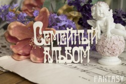 Чипборд Fantasy надпись "Семейный альбом 082" размер 8.5*6 см