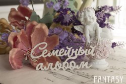 Чипборд Fantasy надпись "Семейный альбом 083" размер 8.5*4 см