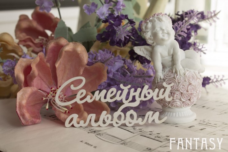 Чипборд Fantasy надпись "Семейный альбом 083" размер 8.5*4 см