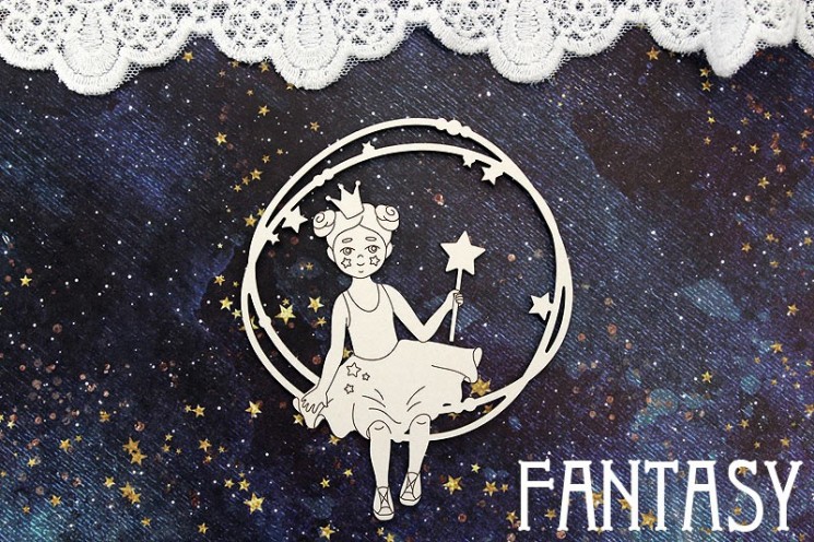 Чипборд Fantasy "Принцесса в рамке 1445" размер 7,6*9,3 см