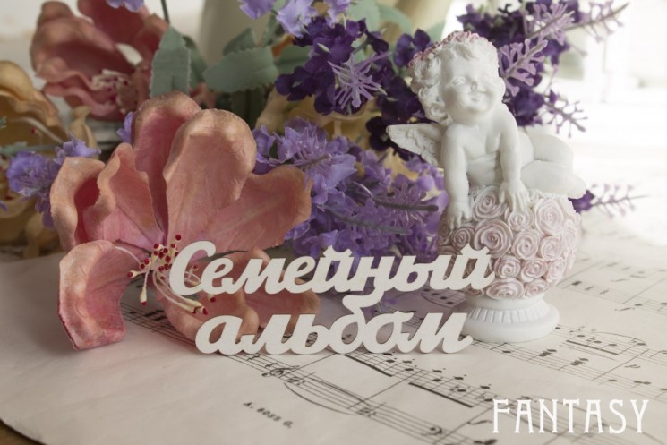 Чипборд Fantasy надпись "Семейный альбом 085" размер 8.5*3 см
