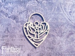 Чипборд Fantasy «На седьмом небе» (Свадебный замочек 2975), размер 3,3*4,4 см