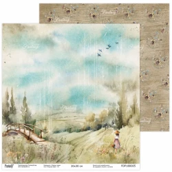 Двусторонний лист бумаги FantasyScrap коллекция "Родные края - 5", размер 30*30 см, 190 гр