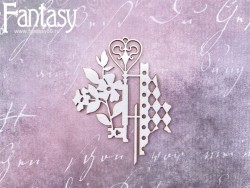 Чипборд Fantasy Вдали "Ключ с цветами 2695" размер 7,9*6,1 см