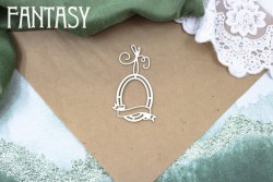 Чипборд Fantasy "Рамка овальная с тегом и завитком 566", размер 7*3,5 см