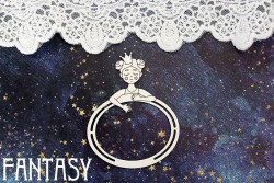 Чипборд Fantasy "Принцесса с рамкой 1411" размер 6,3*7,8 см
