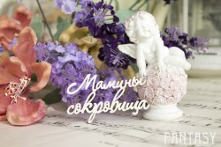 Чипборд Fantasy надпись "Мамины сокровища 064" размер 6.5*3 см