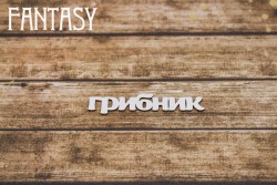 Чипборд Fantasy "Надпись "Грибник 2269" размер 6*1 см