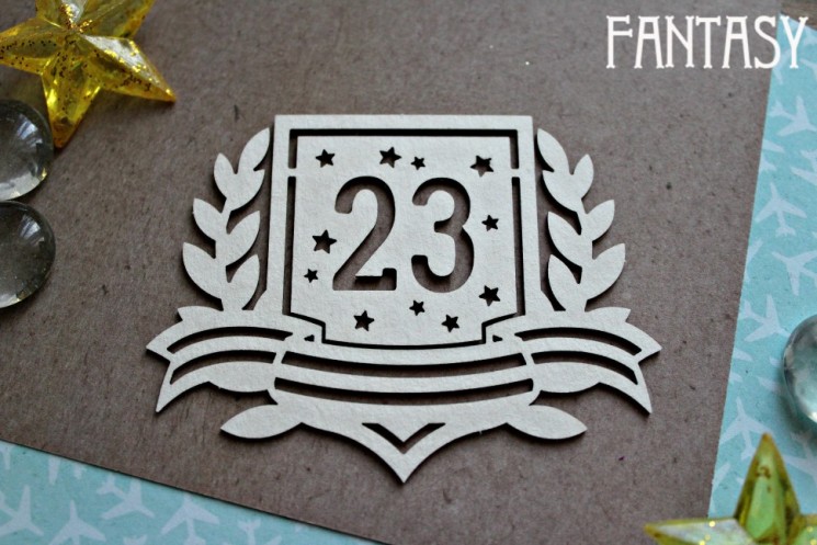 Чипборд Fantasy "Рамка с 23 февраля 1168» размер 8*6,4 см